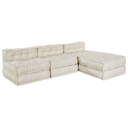 Modulares Sofa 4 pcs Creme 70 x 70 x 56 cm Stoff