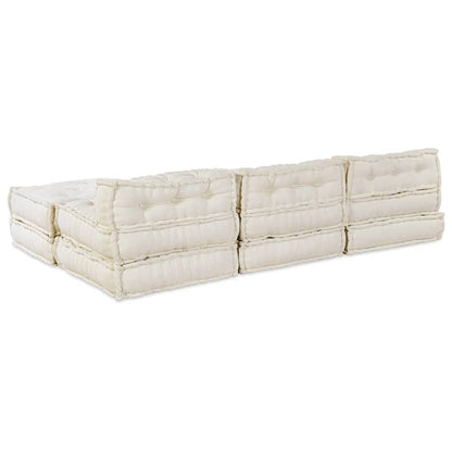 Modulares Sofa 4 pcs Creme 70 x 70 x 56 cm Stoff