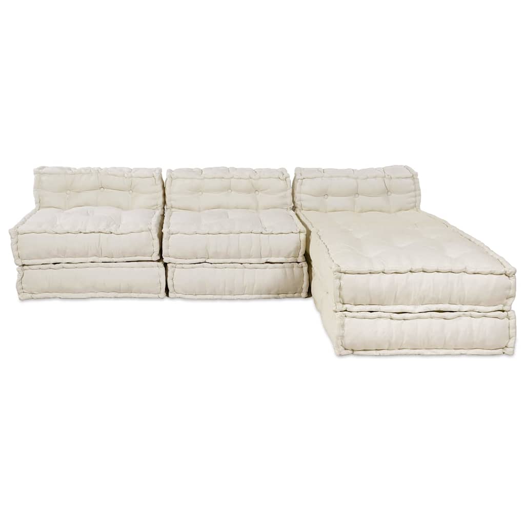Modulares Sofa 4 pcs Creme 70 x 70 x 56 cm Stoff