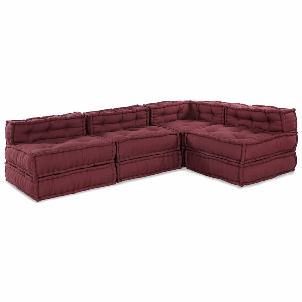 Modulares Sofa 4 pcs Kastanienbraun 70 x 70 x 56 cm Stoff