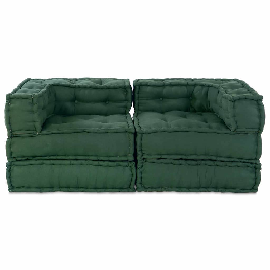 Modulares Sofa 2 pcs Grün 70 x 70 x 56 cm Stoff