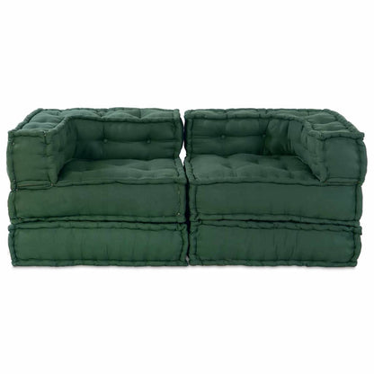 Modulares Sofa 2 pcs Grün 70 x 70 x 56 cm Stoff