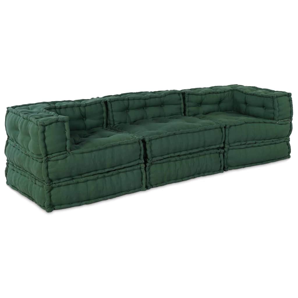 Modulares Sofa 3 pcs Grün 70 x 70 x 56 cm Stoff