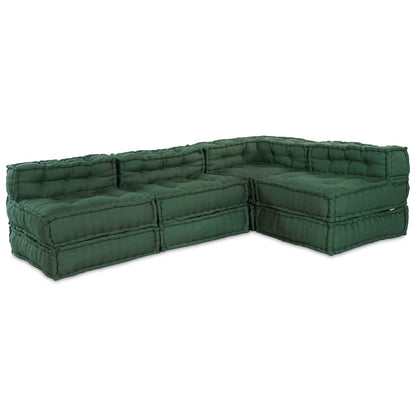 Modulares Sofa 4 pcs Grün 70 x 70 x 56 cm Stoff