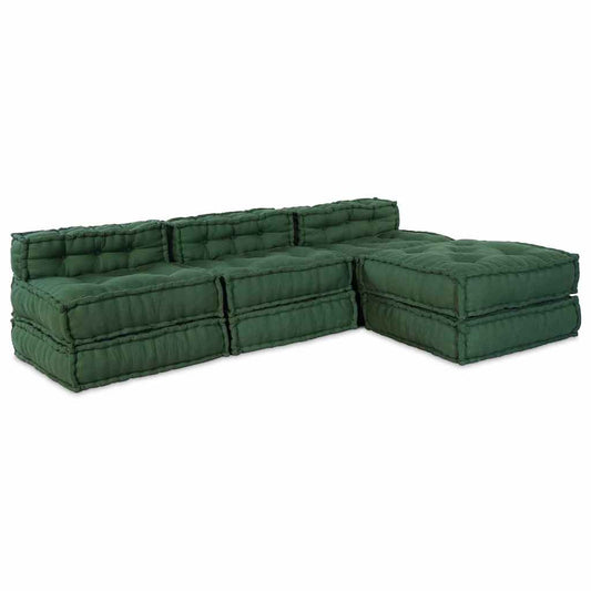 Modulares Sofa 4 pcs Grün 70 x 70 x 56 cm Stoff