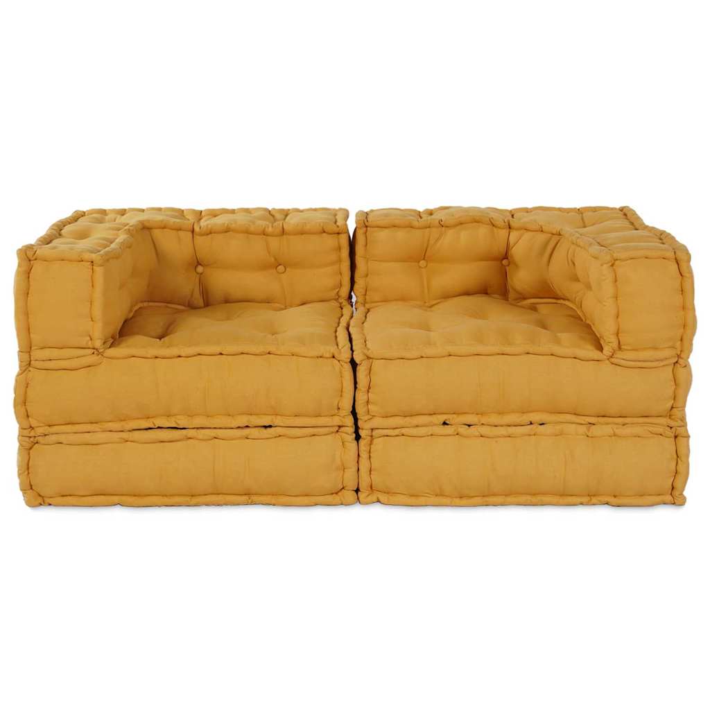 Modulares Sofa 2 pcs Gelb 70 x 70 x 56 cm Stoff