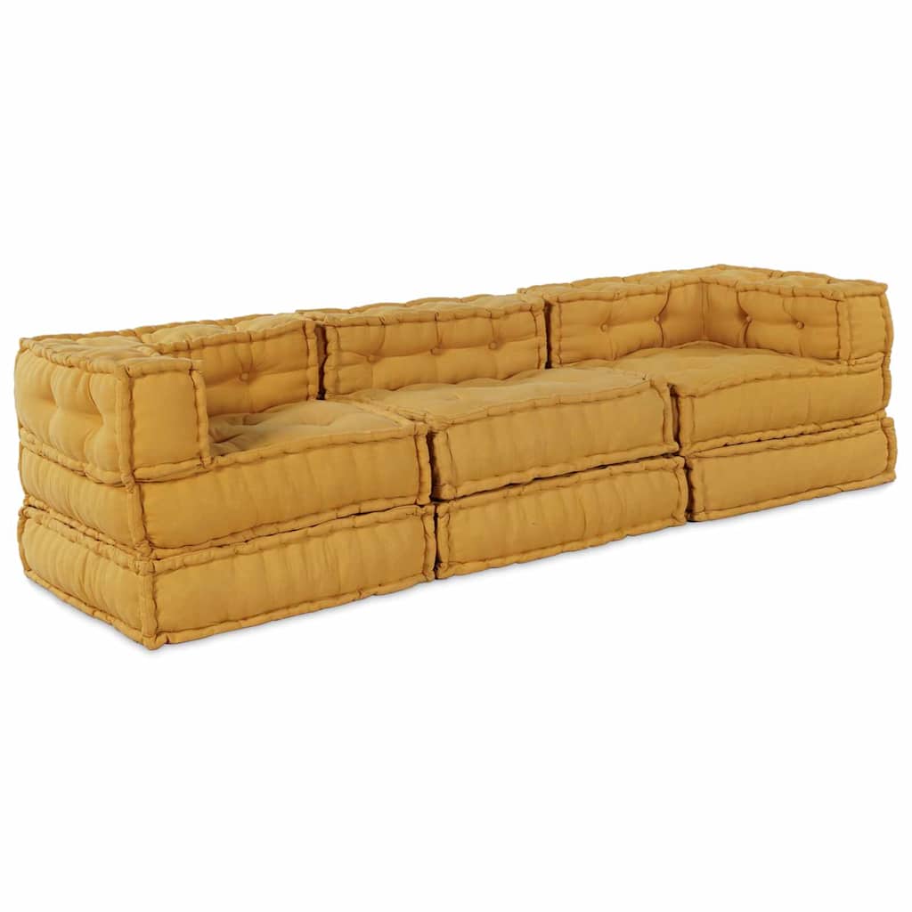 Modulares Sofa 3 pcs Gelb 70 x 70 x 56 cm Stoff