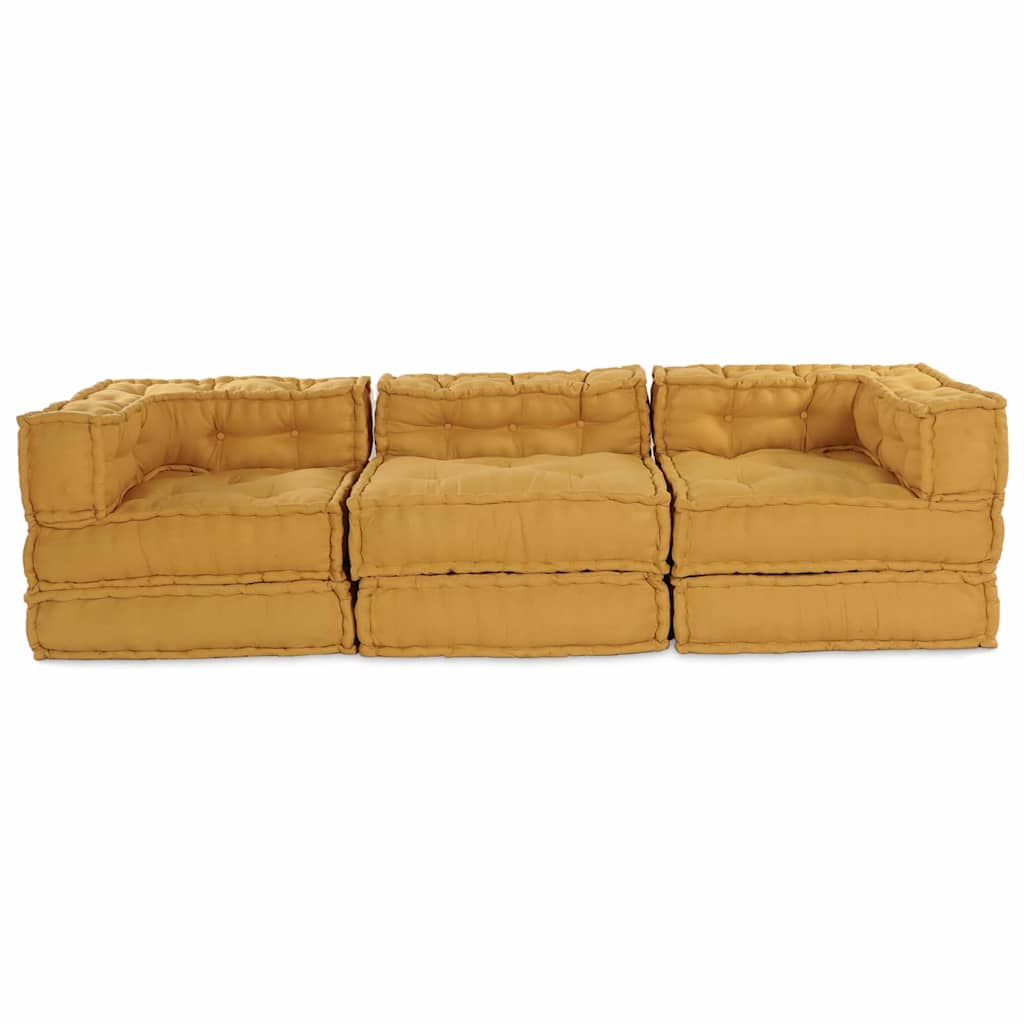 Modulares Sofa 3 pcs Gelb 70 x 70 x 56 cm Stoff