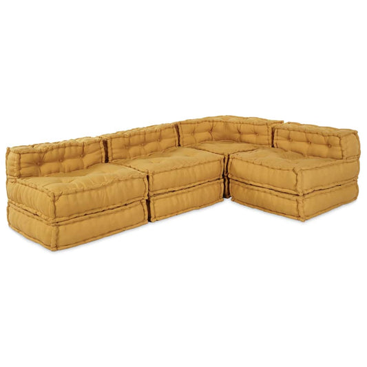 Modulares Sofa 4 pcs Gelb 70 x 70 x 56 cm Stoff