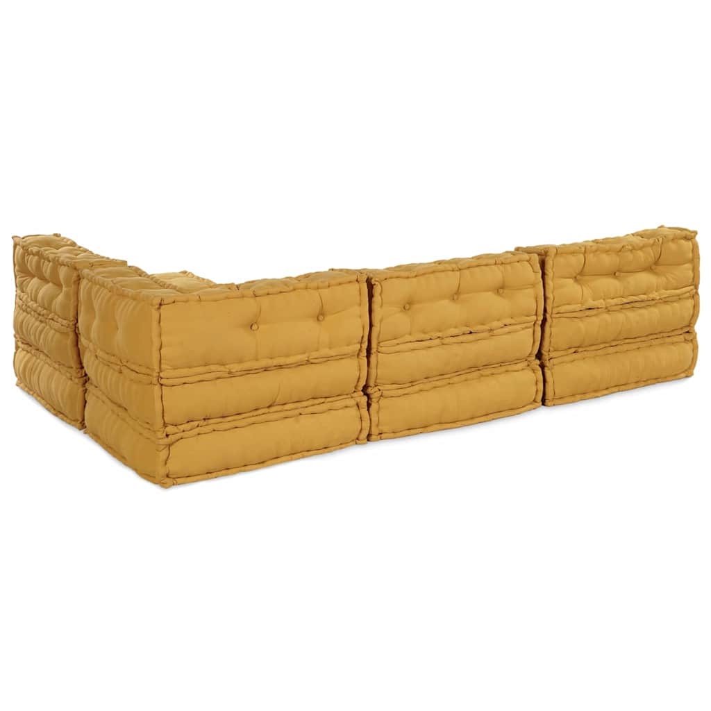 Modulares Sofa 4 pcs Gelb 70 x 70 x 56 cm Stoff