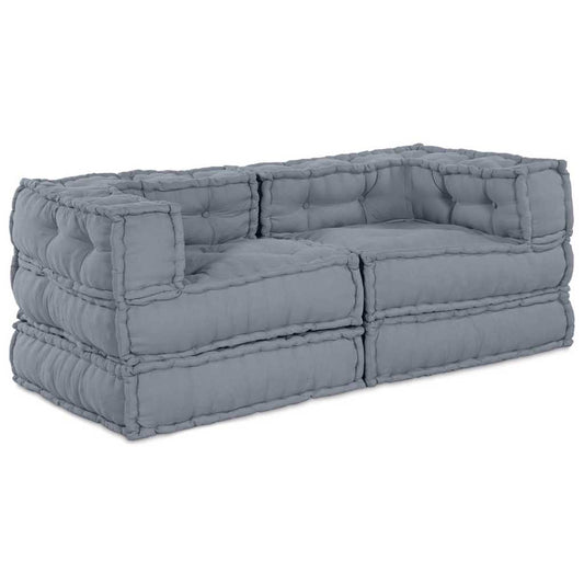 Modulares Sofa 2 pcs Grau 70 x 70 x 56 cm Stoff