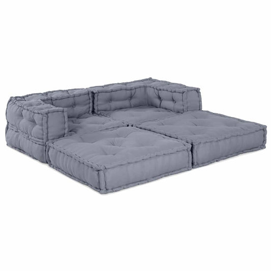 Modulares Sofa 2 pcs Grau 70 x 70 x 56 cm Stoff