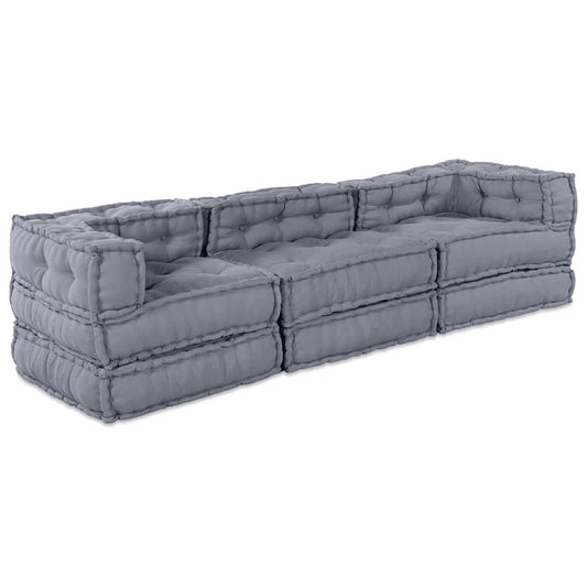 Modulares Sofa 3 pcs Grau 70 x 70 x 56 cm Stoff
