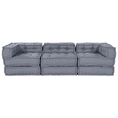 Modulares Sofa 3 pcs Grau 70 x 70 x 56 cm Stoff