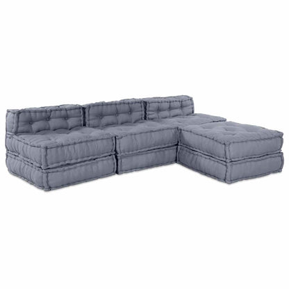 Modulares Sofa 4 pcs Grau 70 x 70 x 56 cm Stoff
