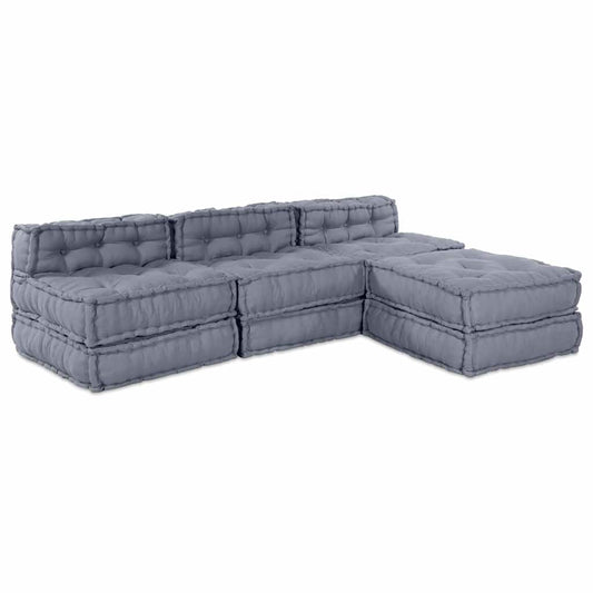 Modulares Sofa 4 pcs Grau 70 x 70 x 56 cm Stoff