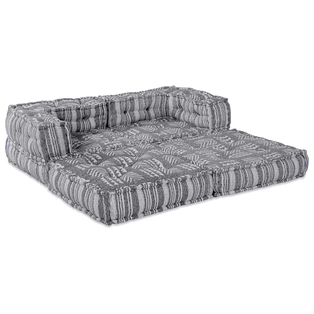 Modulares Sofa Gestreift 2 pcs Grau 70 x 70 x 54 cm Stoff