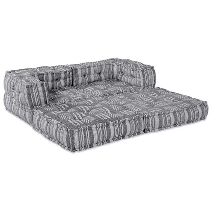Modulares Sofa Gestreift 2 pcs Grau 70 x 70 x 54 cm Stoff