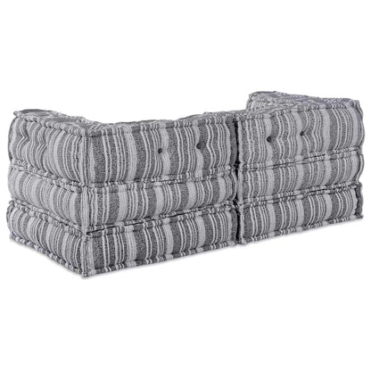 Modulares Sofa Gestreift 2 pcs Grau 70 x 70 x 54 cm Stoff