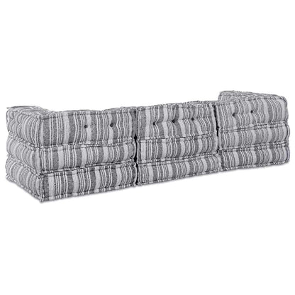 Modulares Sofa Gestreift 3 pcs Hellgrau 70 x 70 x 56 cm Stoff
