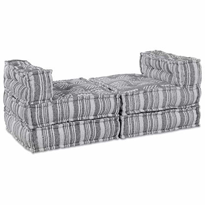 Modulares Sofa Gestreift 4 pcs Hellgrau 70 x 70 x 56 cm Stoff