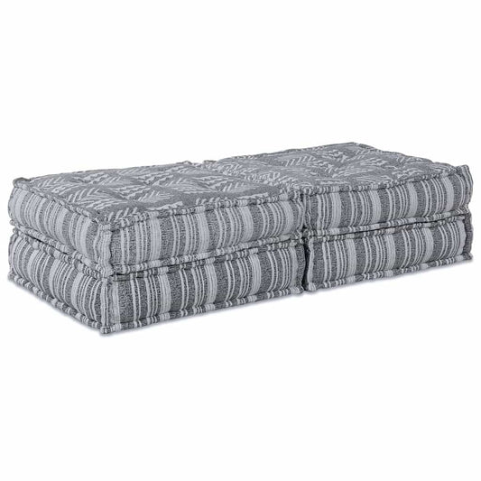 Modulares Sofa Gestreift 2 pcs Hellgrau 70 x 70 x 36 cm Stoff