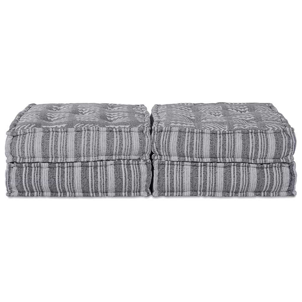 Modulares Sofa Gestreift 2 pcs Hellgrau 70 x 70 x 36 cm Stoff