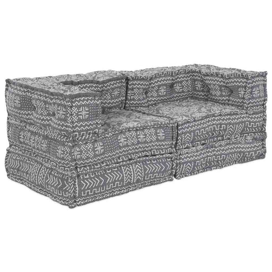 Modulares Sofa Geometrisch 2 pcs Hellgrau 70 x 70 x 56 cm Stoff