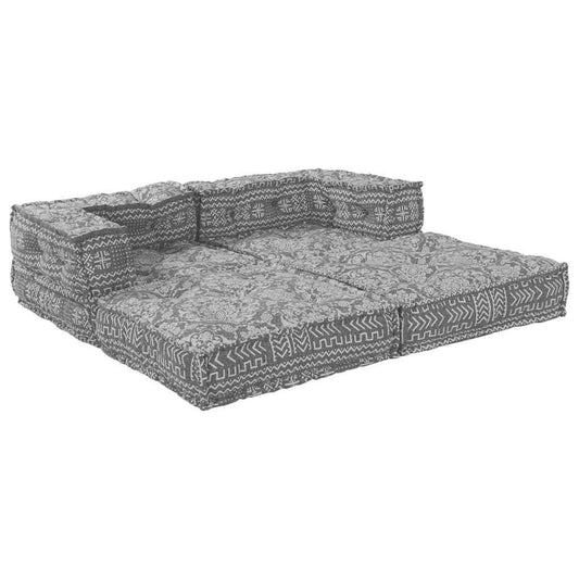 Modulares Sofa Geometrisch 2 pcs Hellgrau 70 x 70 x 56 cm Stoff