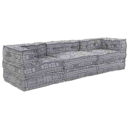 Modulares Sofa Geometrisch 3 pcs Hellgrau 70 x 70 x 56 cm Stoff