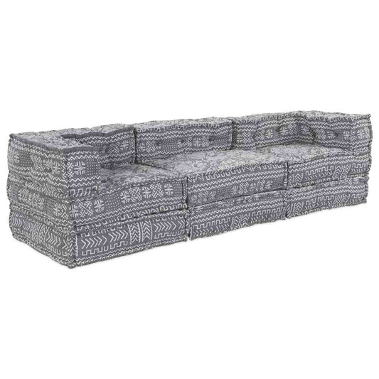 Modulares Sofa Geometrisch 3 pcs Hellgrau 70 x 70 x 56 cm Stoff