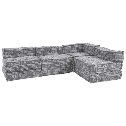 Modulares Sofa Geometrisch 4 pcs Hellgrau 70 x 70 x 56 cm Stoff
