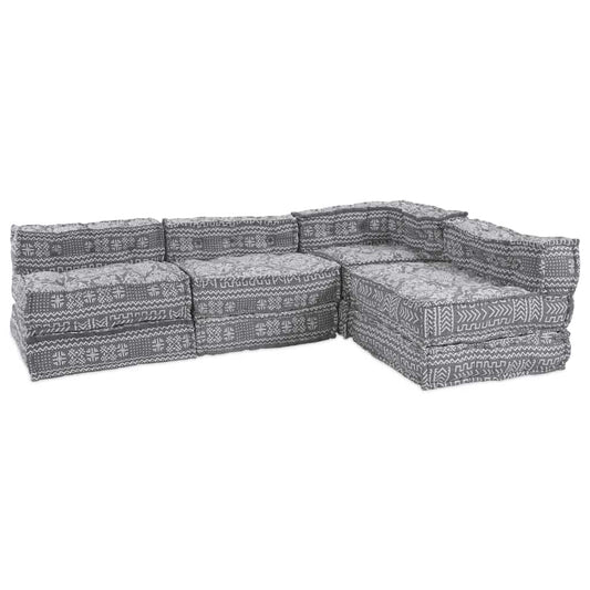 Modulares Sofa Geometrisch 4 pcs Hellgrau 70 x 70 x 56 cm Stoff