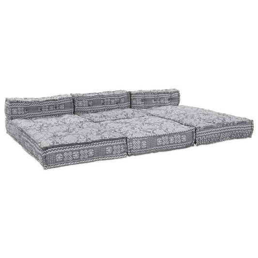 Modulares Sofa Geometrisch 4 pcs Hellgrau 70 x 70 x 56 cm Stoff