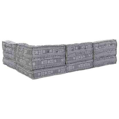 Modulares Sofa Geometrisch 4 pcs Hellgrau 70 x 70 x 56 cm Stoff
