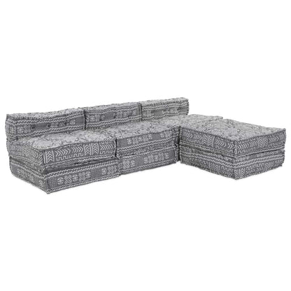 Modulares Sofa Geometrisch 4 pcs Hellgrau 70 x 70 x 56 cm Stoff