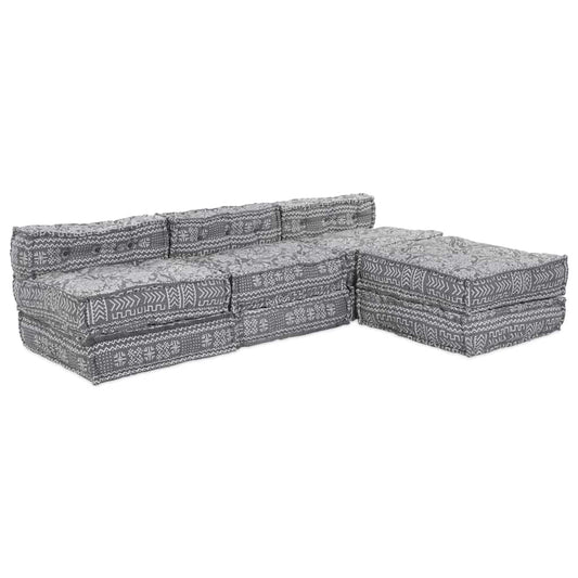 Modulares Sofa Geometrisch 4 pcs Hellgrau 70 x 70 x 56 cm Stoff