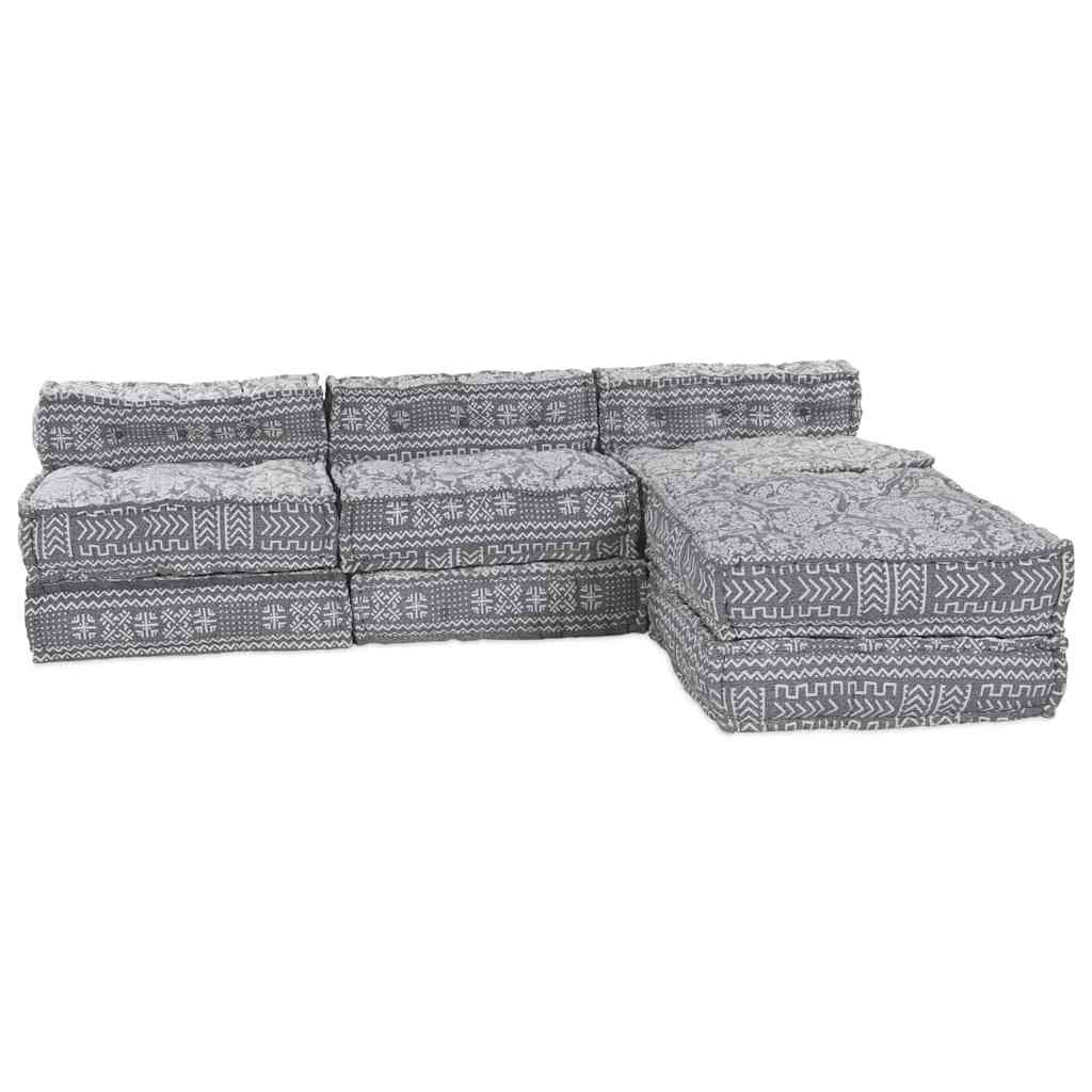 Modulares Sofa Geometrisch 4 pcs Hellgrau 70 x 70 x 56 cm Stoff