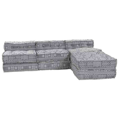 Modulares Sofa Geometrisch 4 pcs Hellgrau 70 x 70 x 56 cm Stoff