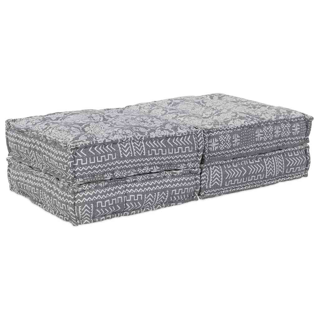 Modulares Sofa Geometrisch 2 pcs Hellgrau 70 x 70 x 36 cm Stoff