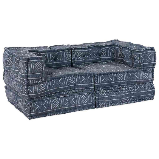 Modulares Sofa Geometrisch 2 pcs Indigo 70 x 70 x 56 cm Stoff