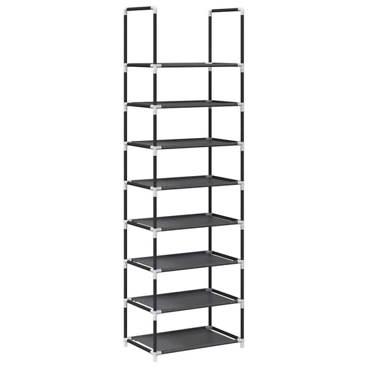 Schuhregal 8-stöckig Schwarz 44x28x145 cm Vliesstoff