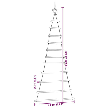 Hängender Weihnachtsbaum mit Sternspitze 74x150 cm Naturzweig