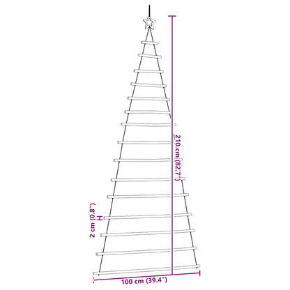 Hängender Weihnachtsbaum mit Sternspitze 100x210 cm Naturzweig