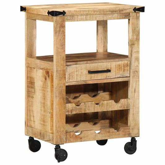 Küchentrolley Braun 55 x 40 x 80 cm Massivholz Mango