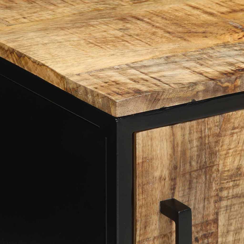 Nachttisch Braun und Schwarz 30 x 30 x 40 cm Massivholz Mango