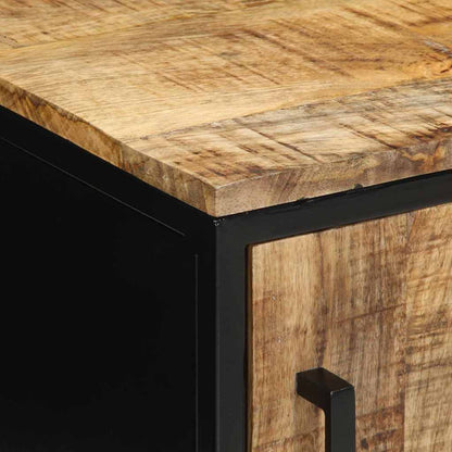 Nachttisch Braun und Schwarz 30 x 30 x 40 cm Massivholz Mango