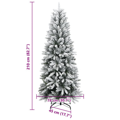 Künstlicher Weihnachtsbaum mit Schnee 300 LEDs 210 cm