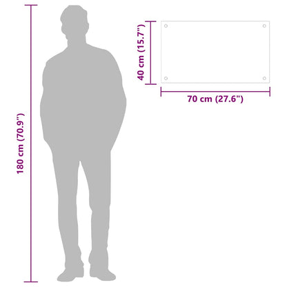 Küchenrückwände 2 Stk. Weiß 70x40 cm Hartglas