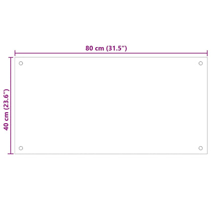 Küchenrückwände 2 Stk. Weiß 80x40 cm Hartglas